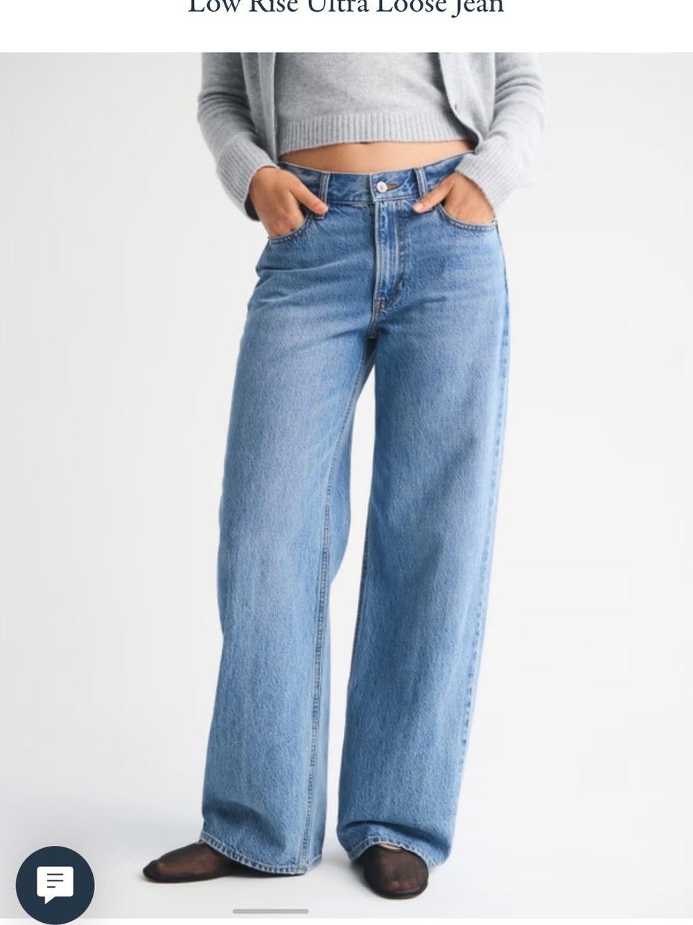 Abercrombie & Fitch Light Blue Wide-Leg Low-Rise Jeans
